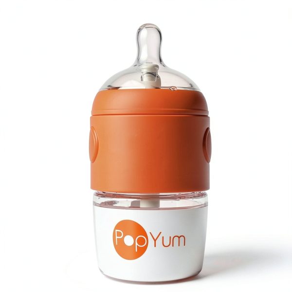 PopYum One‑Handed Feeding Bottle Pink Silicone-1