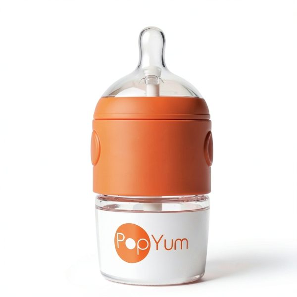 PopYum One-Handed Feeding Bottle Orange-1
