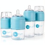 PopYum One-Handed Feeding Bottle Pink Silicone-0