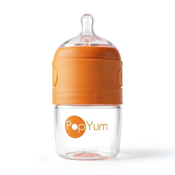 PopYum One-Handed Feeding Bottle Orange-0