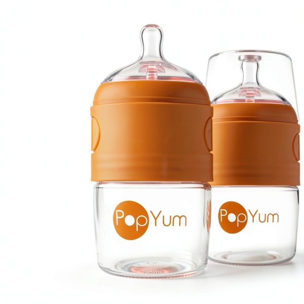 PopYum One‑Handed Feeding Bottle Pink Silicone-0