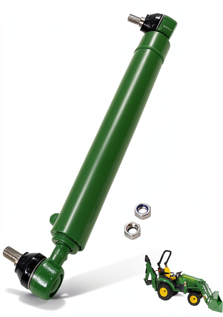 Installing MINJIANG John Deere steering hydraulic cylinder on a farm workshop bench