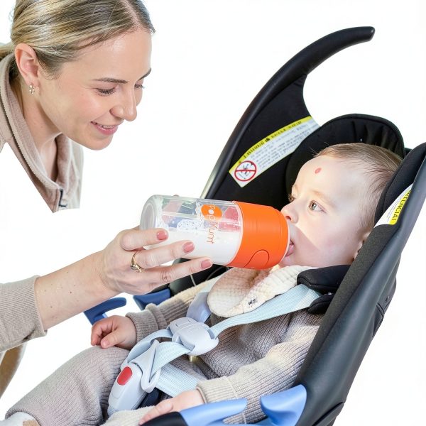 PopYum One-Handed Feeding Bottle Orange-6