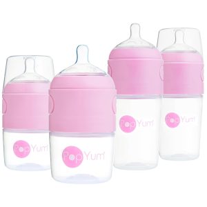PopYum One-Handed Feeding Bottle for Breast Milk and Formula-0