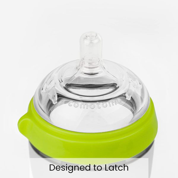 Green Silicone Baby Bottles Unisex Double Pack-1