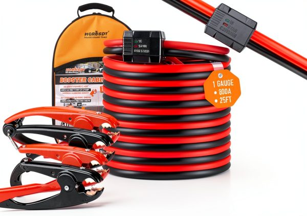 HORUSDY 1GA 800A Heavy Duty 25FT Jumper Cable with Smart Protector-0