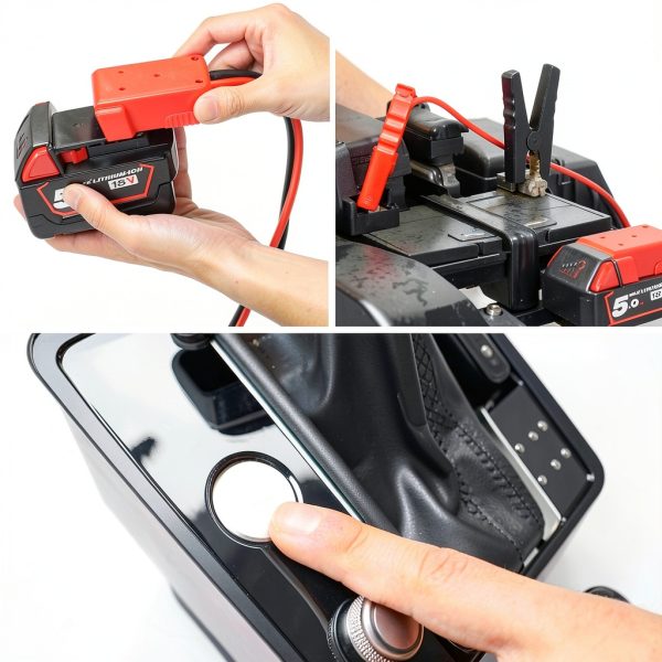 Beleeb Jumper Cables DW 5.9FT Adapter for Milwaukee M18 Batteries-4