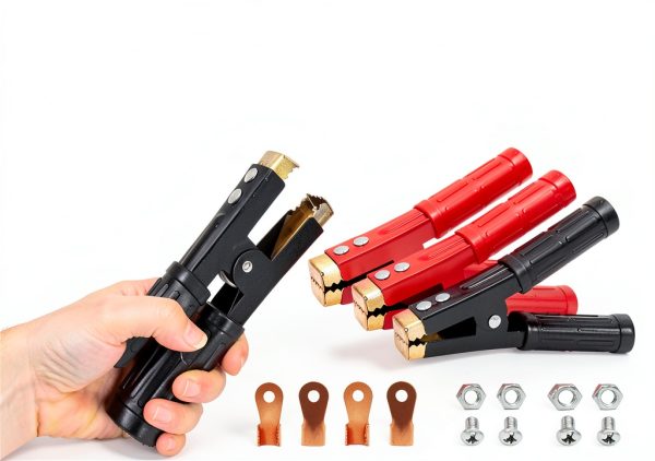 Saihisday 1000A Battery Jumper Cable Clamps Polished Iron with Copper-1