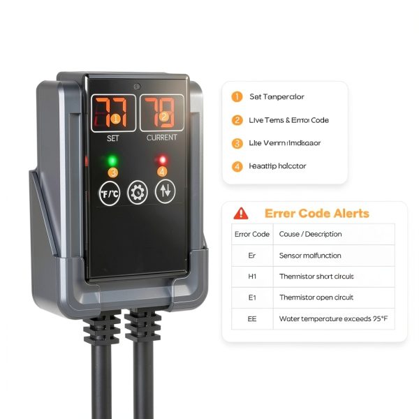 PTC Chicken Water Heater SolarCluck Waterer with LCD Display – Black-7