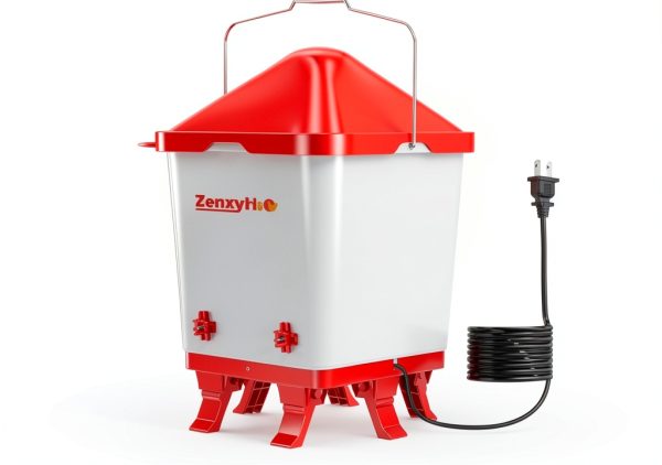 Heated Chicken Waterer Bucket 5 Gallon ZenxyHoC 4 Nipples 10ft Cord-0