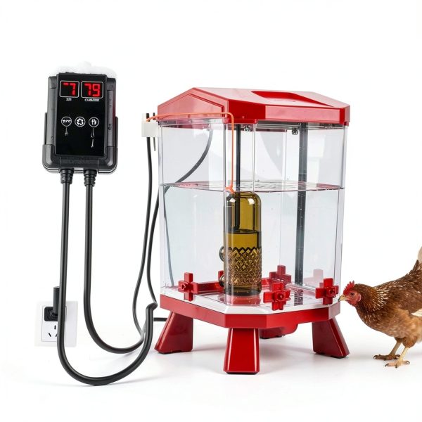 PTC Chicken Water Heater SolarCluck Waterer with LCD Display – Black-3