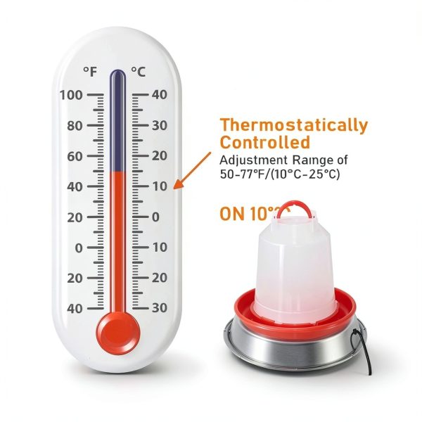 12 Inch Chicken Water Heater Base Gstream 5 Gallon Drinkers Thermostat-4