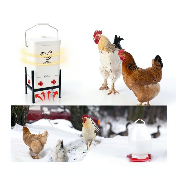 Heated Chicken Waterer 3 Gallon WISMOIER Anti-Freezing White-5