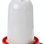 API 3 Gallon Heated Chicken or Bird Waterer with Overheating Protection, Galvanized Steel Handle, and Easy to Fill Funnel Design, White-0