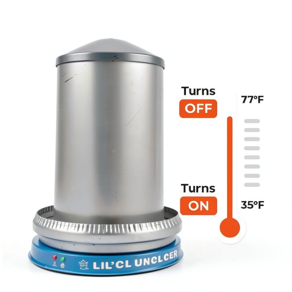 Heated Chicken Waterer Lil'Clucker Base Blue 15‑Inch FreezeProof Metal-3