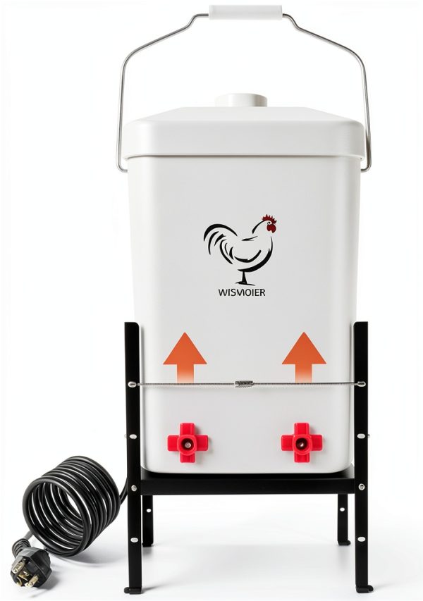 Heated Chicken Waterer 3 Gallon WISMOIER Anti-Freezing White-0