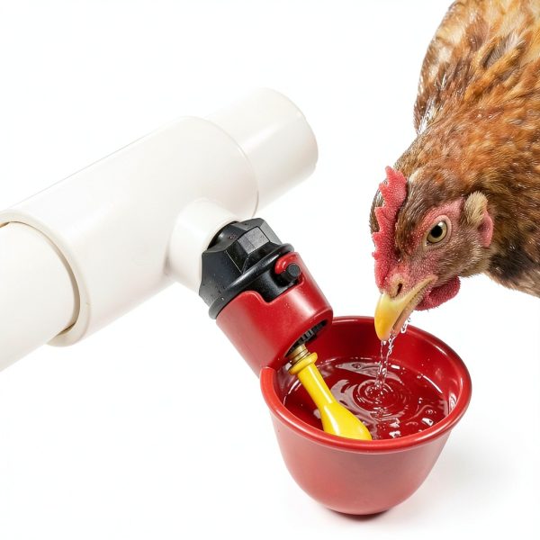 Chicken Waterer Cups, Pack of 6 Chicken Waterer PVC Tee Fittings, with 1/8 Inch FTP Threads, Automatic Chicken Water Cups for Chicken Ducks Quail-4