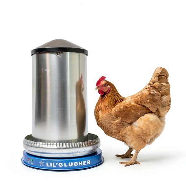 Heated Chicken Waterer Lil'Clucker Base Blue 15‑Inch FreezeProof Metal-6