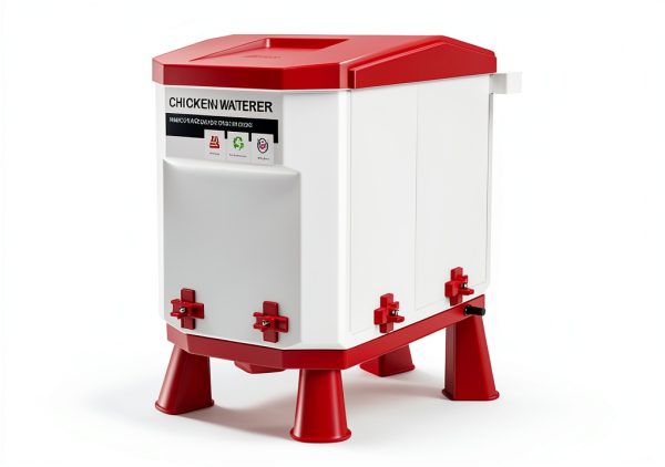 Heated Chicken Waterer, 2 Gallon Thermostatic Poultry Drinker with 4 Nipples, Outdoor Winter Water Heater with Leg Base for Chickens, Ducks, Geese, Turkeys, Anti-Freeze Automatic Watering System-5