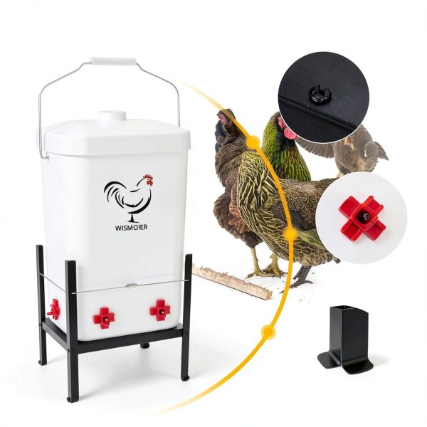 Heated Chicken Waterer 3 Gallon WISMOIER Anti-Freezing White-1