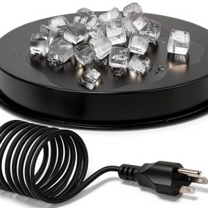 Chicken Water Heater for Winter, 110Watt Thermostat Heated Poultry Waterer Base with 9.8ft Power Cord,Suitable for Plastic/Metal Poultry Waterer(Black, 11INCH-1PACK)-0
