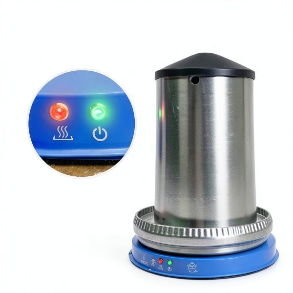 Heated Chicken Waterer Lil'Clucker Base Blue 15‑Inch FreezeProof Metal-1