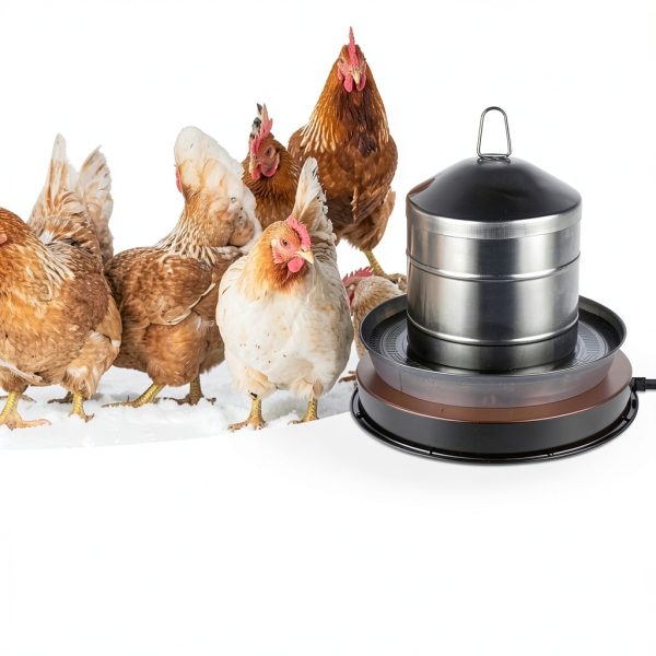 Chicken Water Heater for Winter, 110Watt Thermostat Heated Poultry Waterer Base with 9.8ft Power Cord,Suitable for Plastic/Metal Poultry Waterer(Black, 11INCH-1PACK)-6