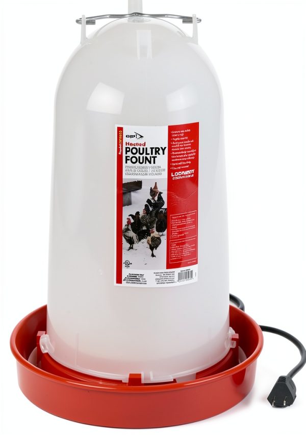 API 3 Gallon Heated Chicken or Bird Waterer with Overheating Protection, Galvanized Steel Handle, and Easy to Fill Funnel Design, White-2